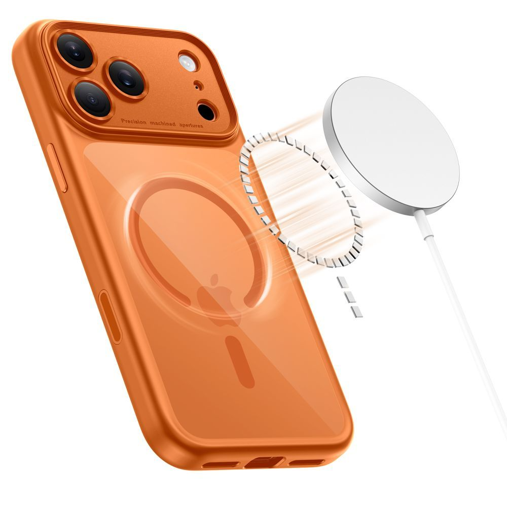 Ovitek MagSafe za Apple iPhone 17 Pro, Tech-Protect, MagPeak, Oranžen