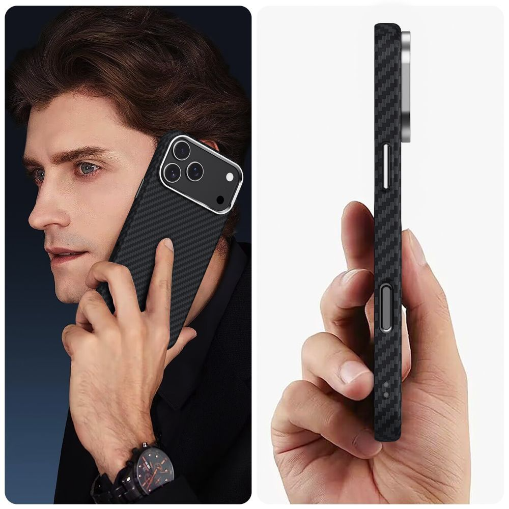 Ovitek MagSafe za Apple iPhone 17 Pro Max, Tech-Protect, Ion Carbon, Črn