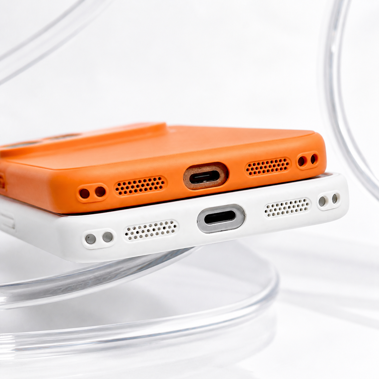 MagSafe ovitek za Apple iPhone 17 Pro Max, OEM, pristno steklo, oranžen