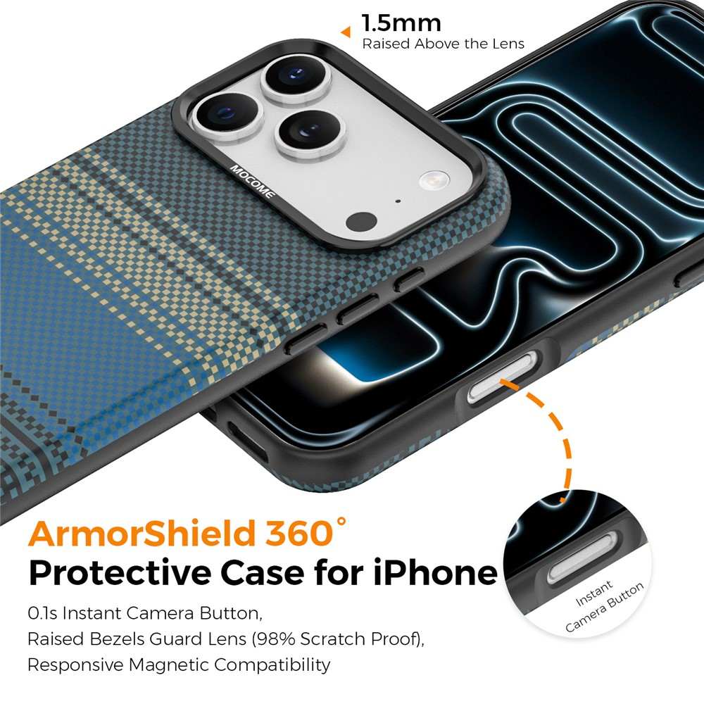 MagSafe Case for Apple iPhone 17 Pro, OEM, Gradient Rainbow, Navy Blue