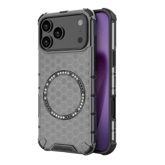 Ovitek MagSafe za Apple iPhone 17 Pro Max, Techsuit, HoneyComb Shield, Črn