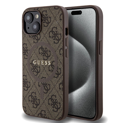 Ovitek MagSafe za Apple iPhone 15 Plus, Guess, 4G Colored Ring, rjava GUHMP15MG4GFRW