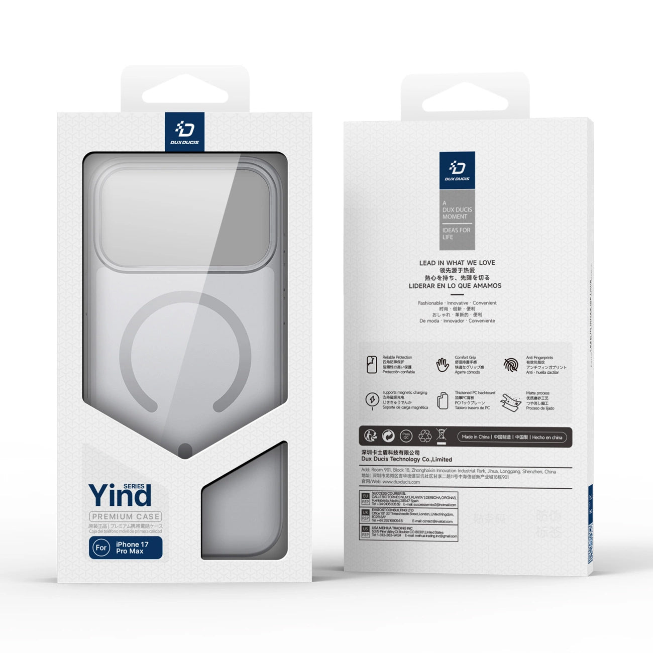 Ovitek MagSafe za Apple iPhone 17 Pro, DUX DUCIS, Yind, Siva