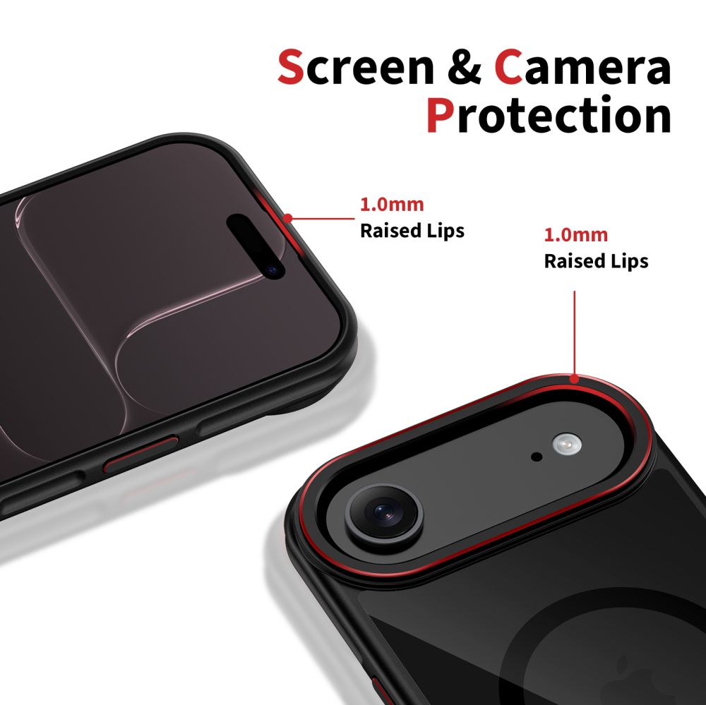 Ovitek MagSafe za Apple iPhone 17 Air, Tech-Protect, Maghybrid, Črn