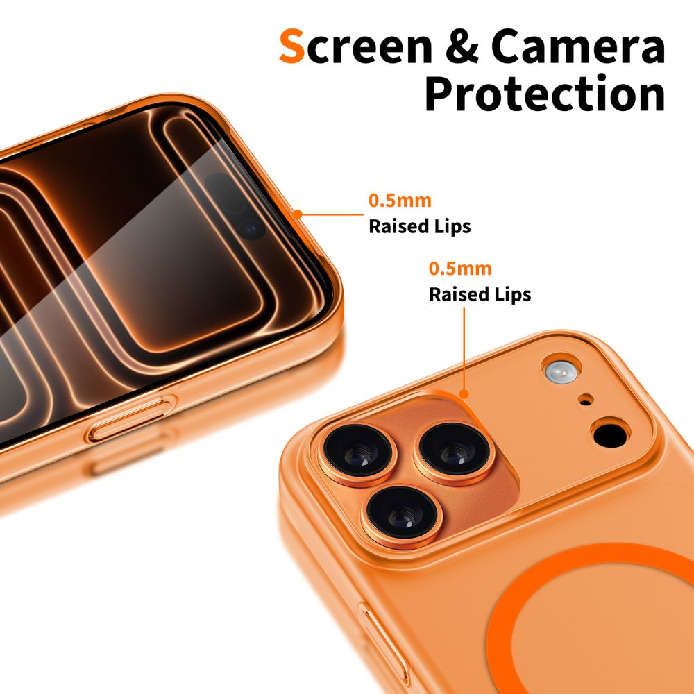 Ovitek MagSafe za Apple iPhone 17 Pro, Tech-Protect, MagSlim, Mat Oranžen