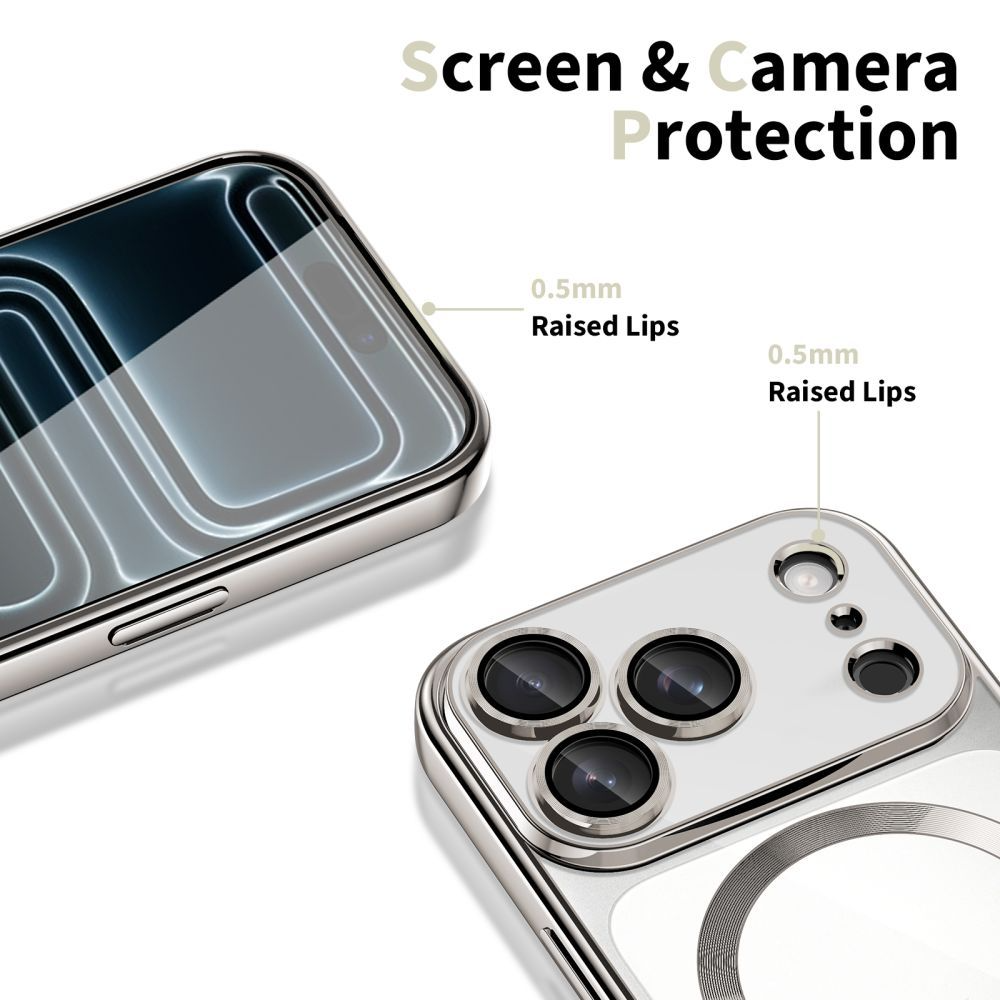 Ovitek MagSafe za Apple iPhone 17 Pro, Tech-Protect, Magflex, Srebrn