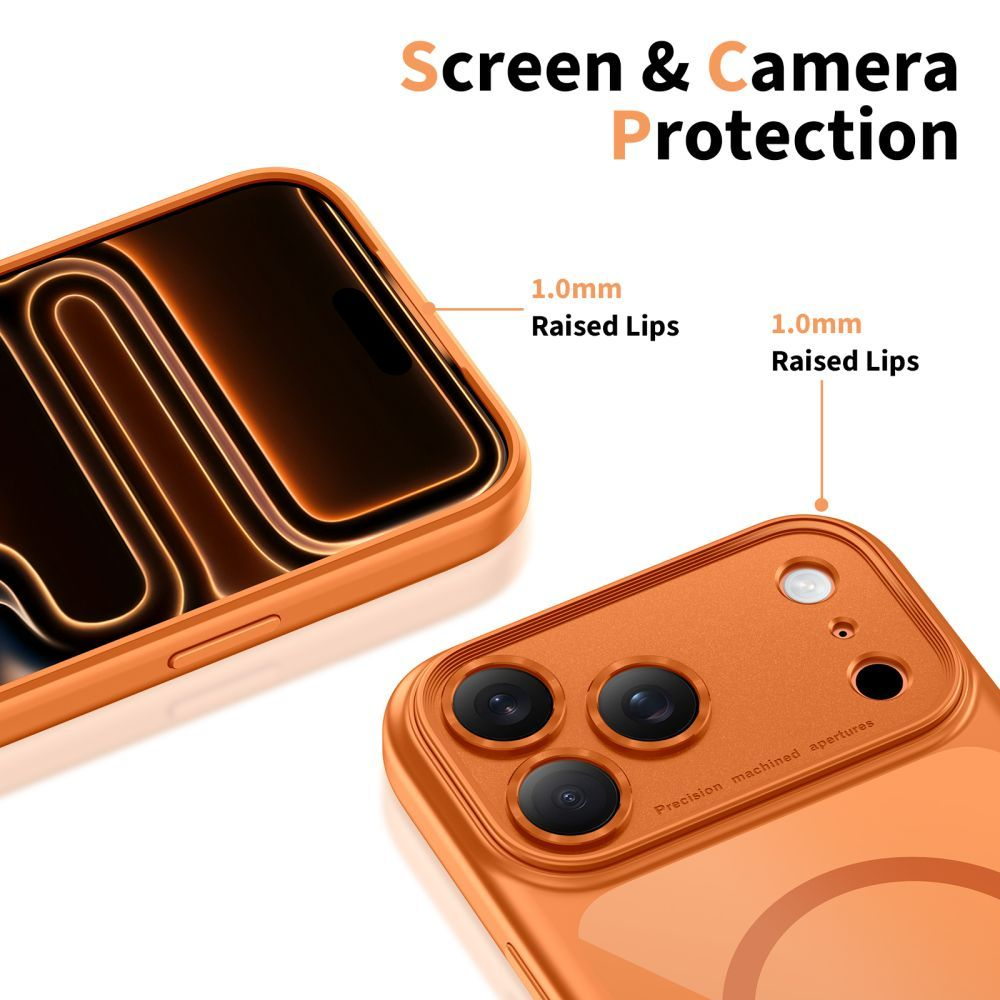 Ovitek MagSafe za Apple iPhone 17 Pro, Tech-Protect, MagPeak, Oranžen