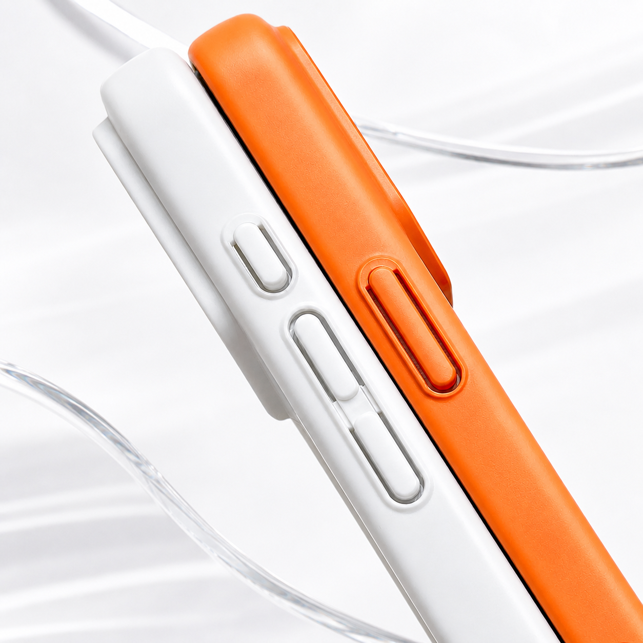 MagSafe ovitek za Apple iPhone 17 Pro Max, OEM, pristno steklo, oranžen
