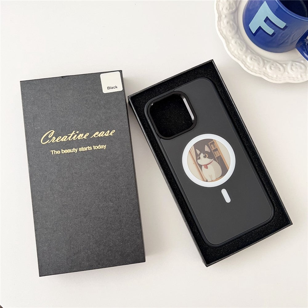 Ovitek MagSafe za Apple iPhone 15 Pro Max, OEM, okrogli zaslon Smart E-Ink, črn