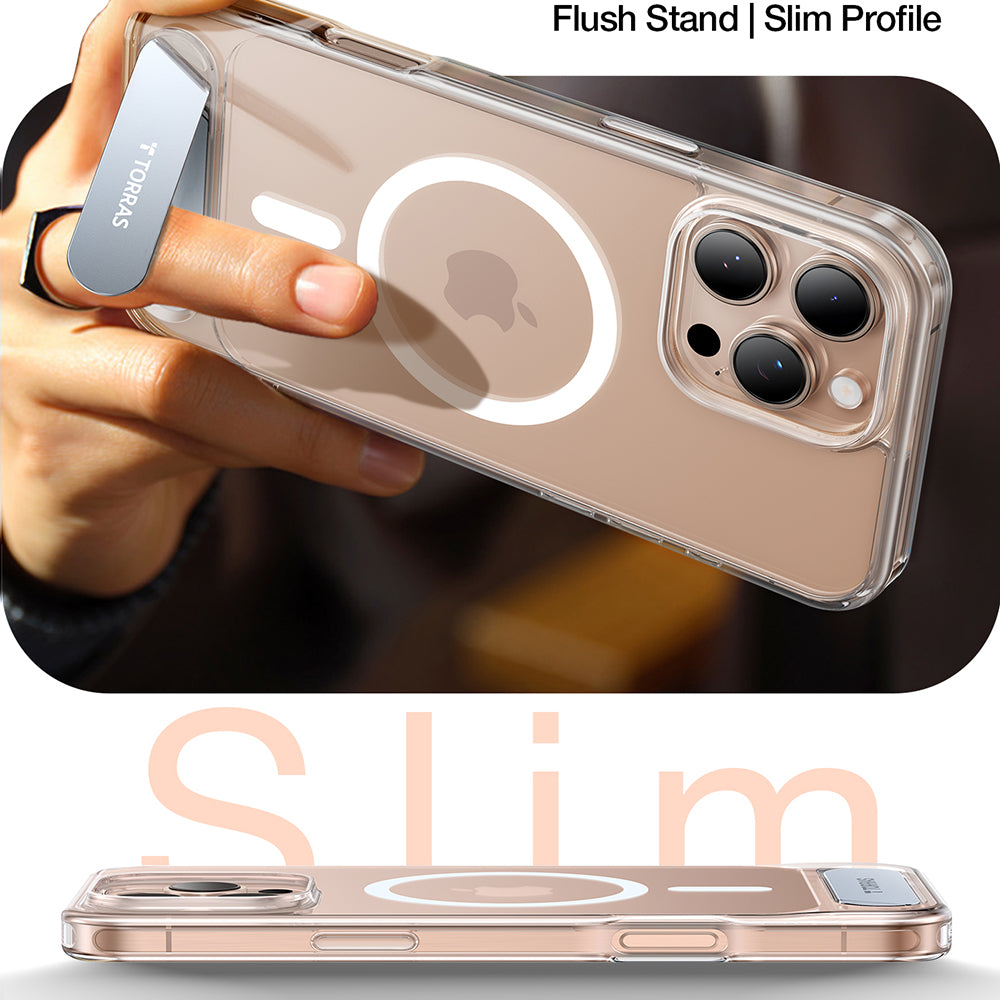 MagSafe Case for Apple iPhone 16 Pro, Torras, Pstand, Transparent
