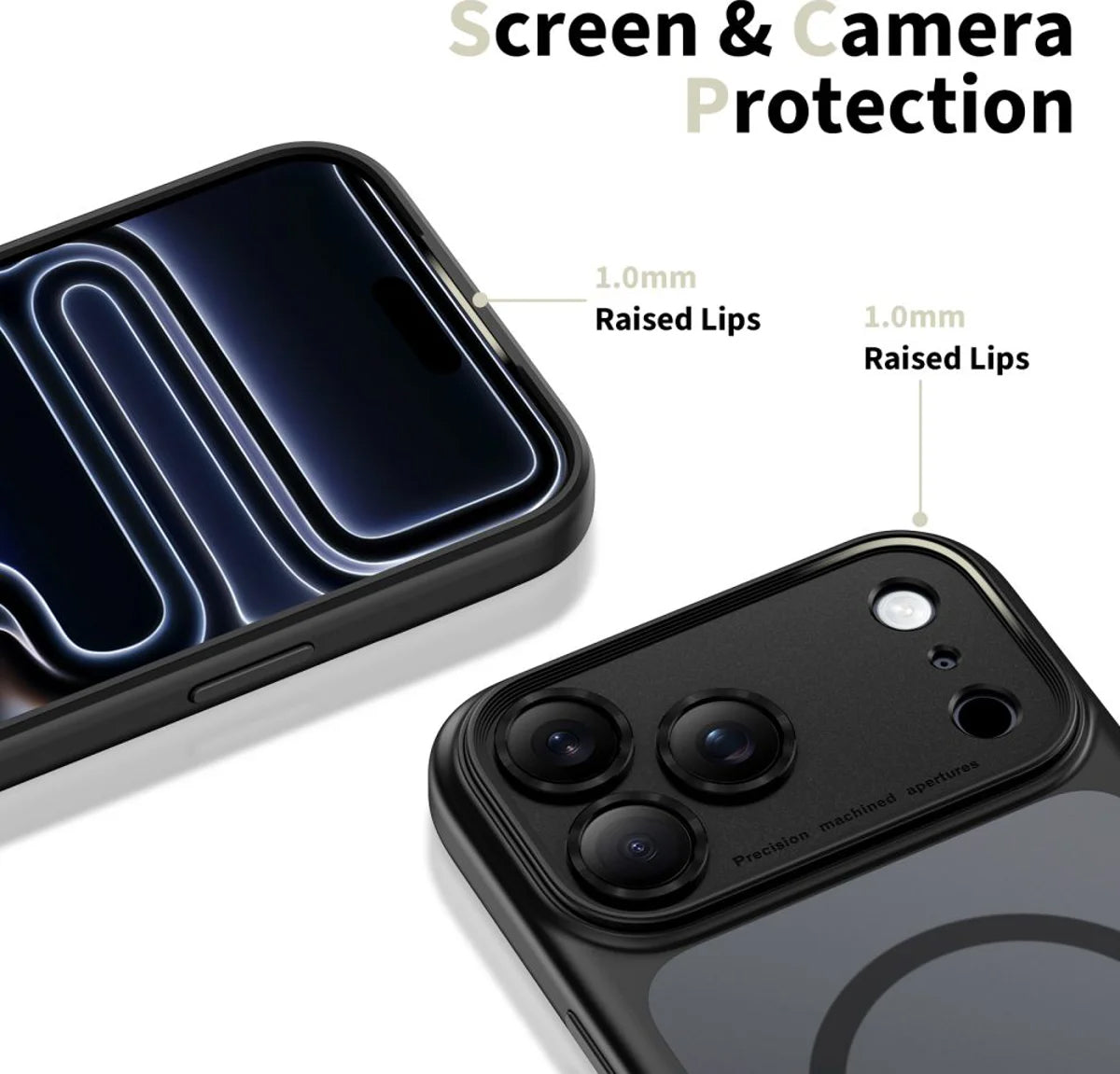 Ovitek MagSafe za Apple iPhone 17 Pro Max, Tech-Protect, MagPeak, Mat Črna