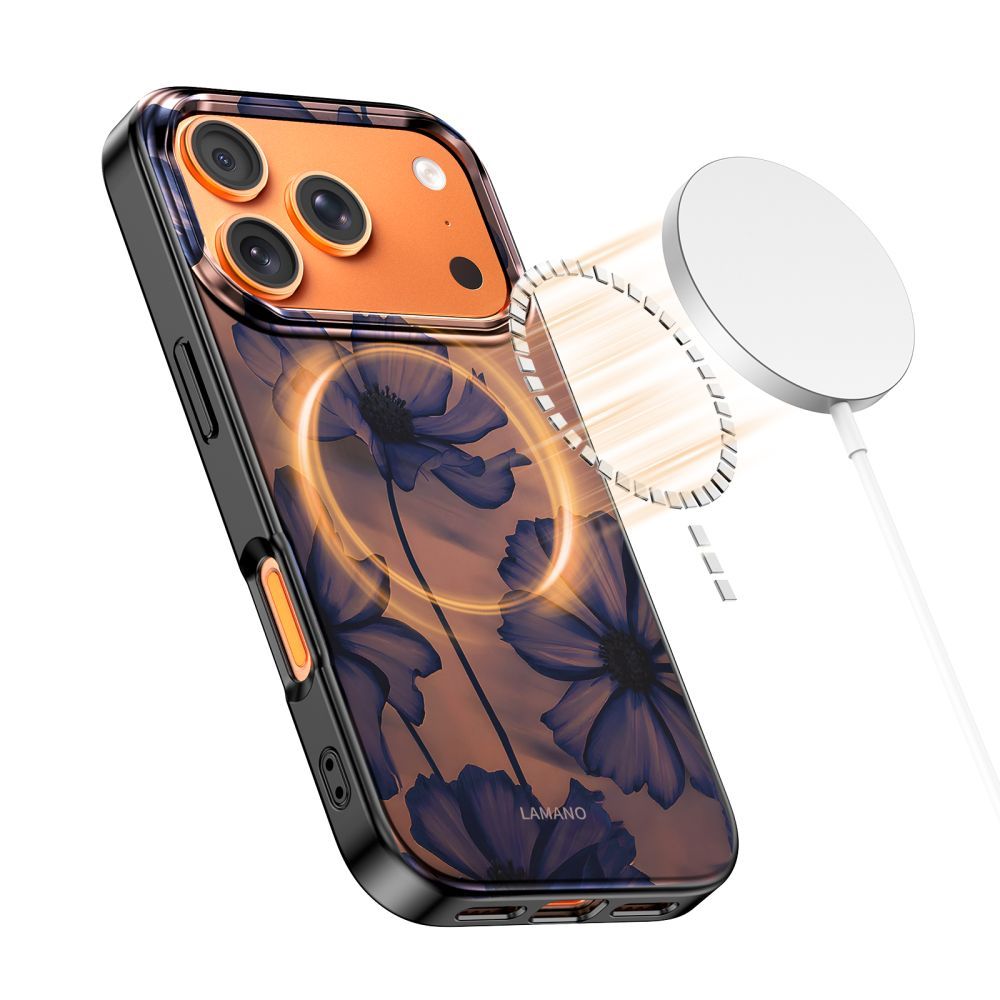 Ovitek MagSafe za Apple iPhone 17 Pro Max, Tech-Protect, Lamano Velvet Night, Črn