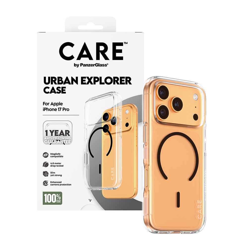 Ovitek MagSafe za Apple iPhone 17 Pro, PanzerGlass, Care Urban Explorer, Prozorno Bel, Ponovno zapakirano