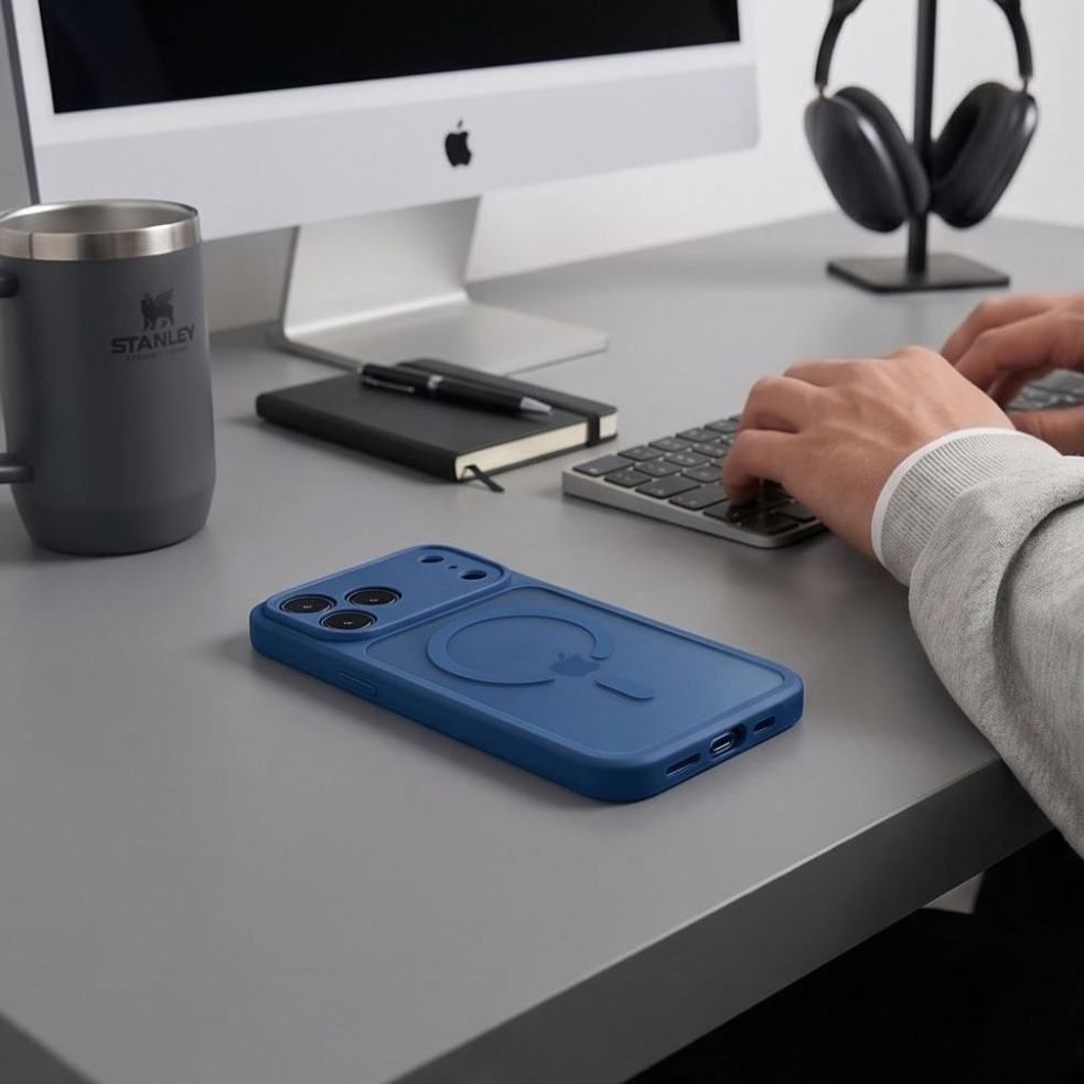 MagSafe ovitek za Apple iPhone 18 Pro Max / 17 Pro Max, Tech-Protect, BasicMag, mat mornarsko modra
