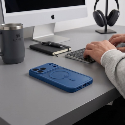 MagSafe ovitek za Apple iPhone 18 Pro Max / 17 Pro Max, Tech-Protect, BasicMag, mat mornarsko modra