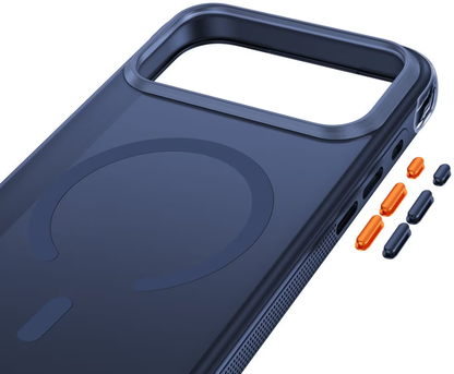 Ovitek MagSafe za Apple iPhone 18 Pro / 17 Pro, Tech-Protect, MagAir CC, Mat mornarsko modra