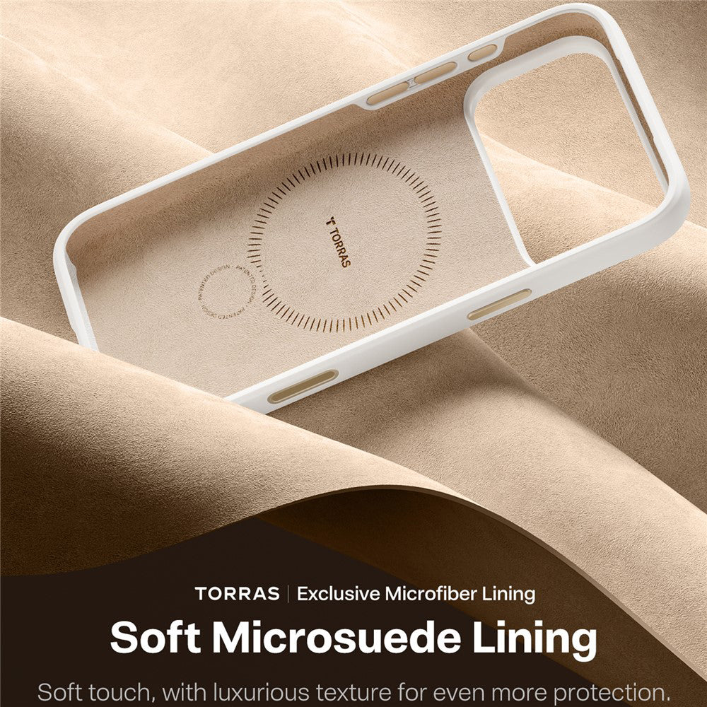 MagSafe ovitek za Apple iPhone 17 Pro, Torras, QPRO Silicone, Bela