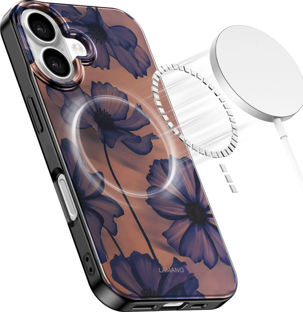 Ovitek MagSafe za Apple iPhone 17, Tech-Protect, Lamano Velvet Night, Črn