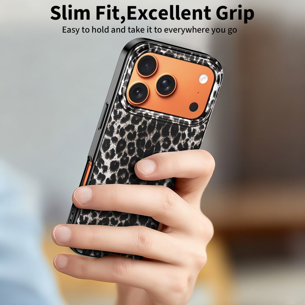 Ovitek MagSafe za Apple iPhone 17 Pro, Tech-Protect, Lamano Leopard, Črn
