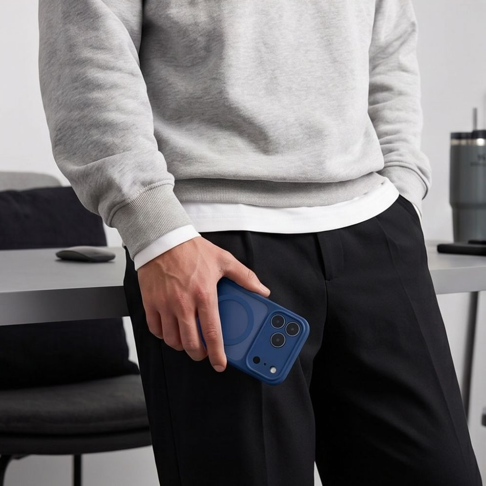 MagSafe ovitek za Apple iPhone 18 Pro Max / 17 Pro Max, Tech-Protect, BasicMag, mat mornarsko modra