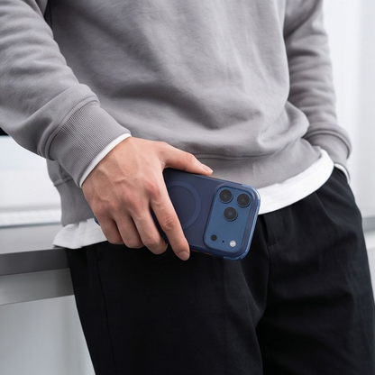 Ovitek MagSafe za Apple iPhone 18 Pro / 17 Pro, Tech-Protect, MagAir CC, Mat mornarsko modra