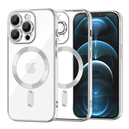 Ovitek MagSafe za Apple iPhone 12 Pro Max, Techsuit, Luxury Crystal, Srebrn
