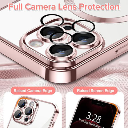 Ovitek MagSafe za Apple iPhone 12 Pro Max, Techsuit, Luxury Crystal, Roza