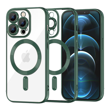 MagSafe Case for Apple iPhone 12 Pro Max, Techsuit, Luxury Crystal, Dark Green