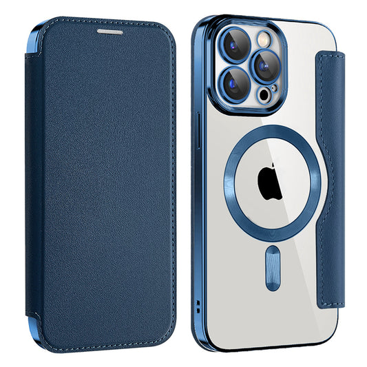 MagSafe ovitek za Apple iPhone 12 Pro Max, Techsuit, SmartMag Book, modra
