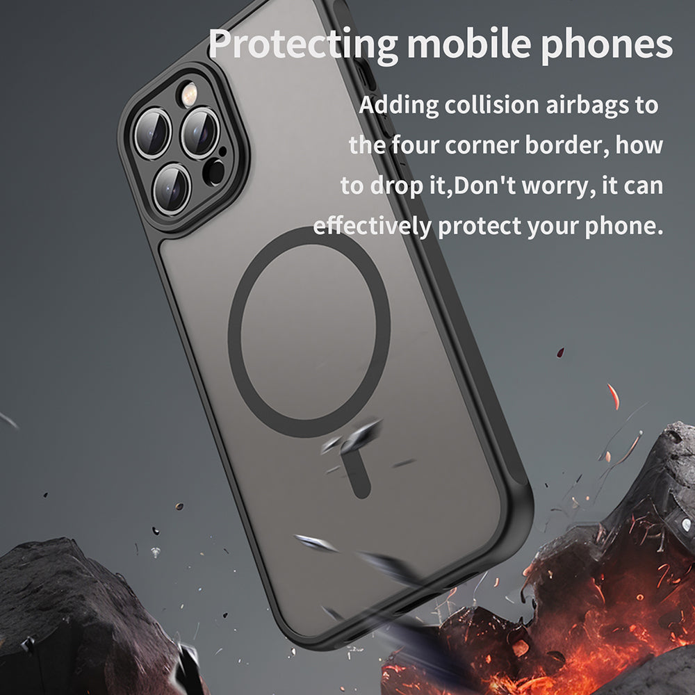 MagSafe Case for Apple iPhone 12 Pro, Techsuit, HaloFrost II, Black