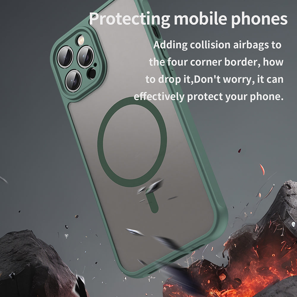 Ovitek MagSafe za Apple iPhone 12 Pro, Techsuit, HaloFrost II, Zelen