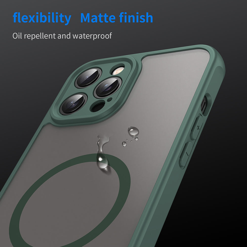 Ovitek MagSafe za Apple iPhone 12 Pro, Techsuit, HaloFrost II, Zelen