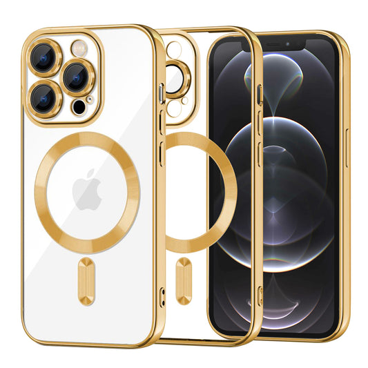 Ovitek MagSafe za Apple iPhone 12 Pro, Techsuit, Luxury Crystal, Zlata