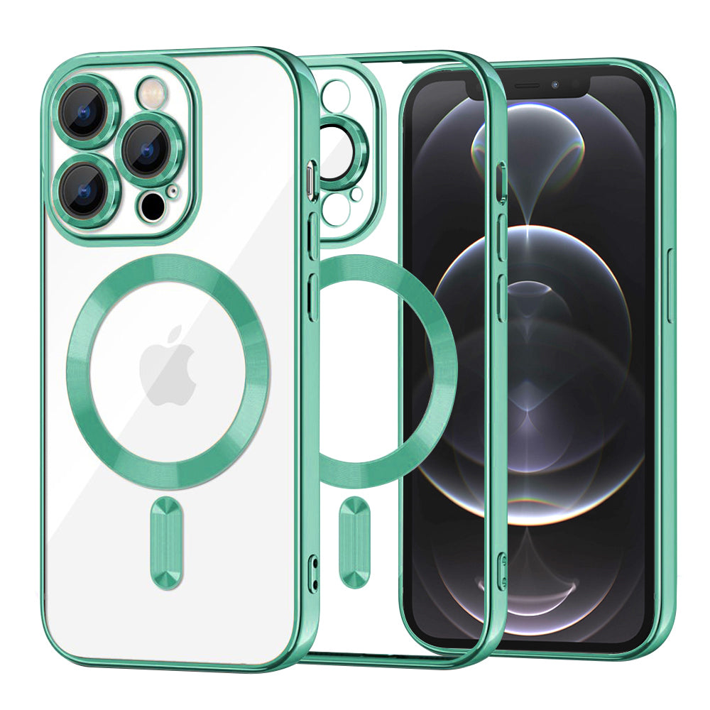 MagSafe Case for Apple iPhone 12 Pro, Techsuit, Luxury Crystal, Light Green