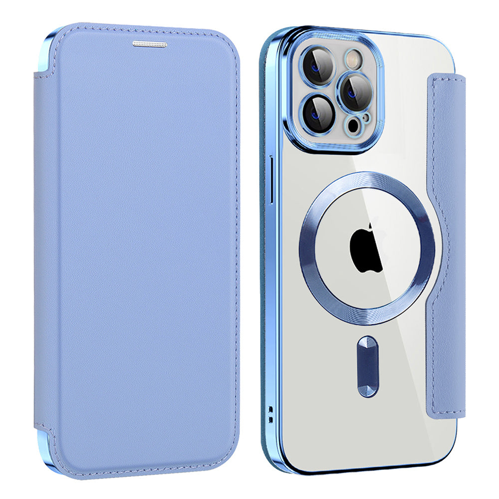 MagSafe Case for Apple iPhone 12 Pro, Techsuit, SmartMag Book, Blue