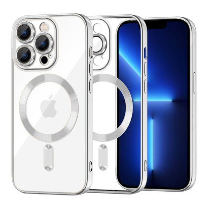 Ovitek MagSafe za Apple iPhone 13 Pro Max, Techsuit, Luxury Crystal, Srebrn