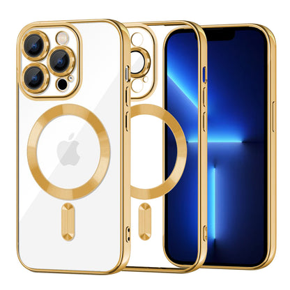 Ovitek MagSafe za Apple iPhone 13 Pro Max, Techsuit, Luxury Crystal, Zlata