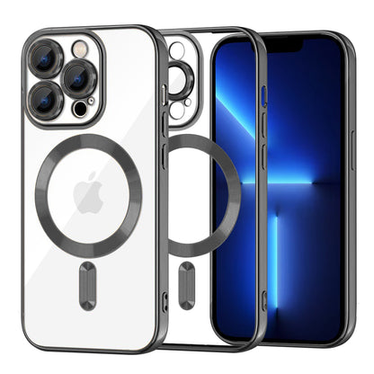 Ovitek MagSafe za Apple iPhone 13 Pro Max, Techsuit, Luxury Crystal, Črn
