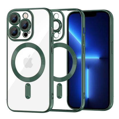 Ovitek MagSafe za Apple iPhone 13 Pro Max, Techsuit, Luxury Crystal, Temno zelena