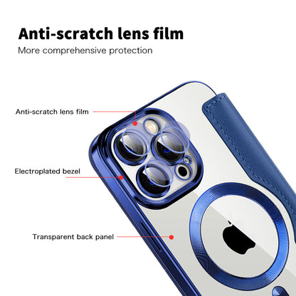Ovitek MagSafe za Apple iPhone 13 Pro Max, Techsuit, SmartMag Book, modra