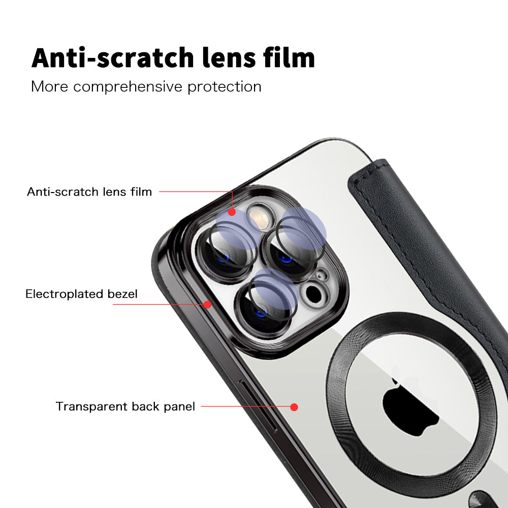 MagSafe Case for Apple iPhone 13 Pro Max, Techsuit, SmartMag Book, Black