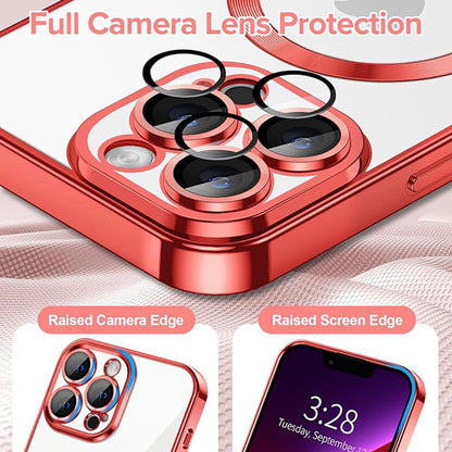 Ovitek MagSafe za Apple iPhone 13 Pro, Techsuit, Luxury Crystal, Rdeč