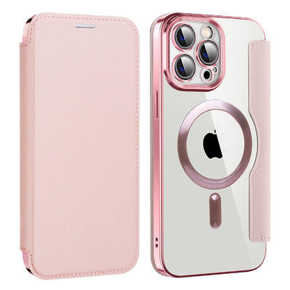 Ovitek MagSafe za Apple iPhone 13 Pro, Techsuit, SmartMag Book, roza