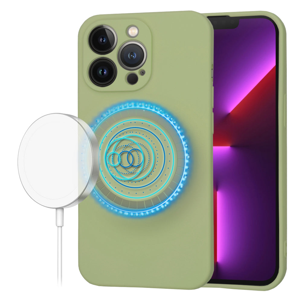 MagSafe Case for Apple iPhone 13 Pro, Techsuit, SoftFlex, Matcha