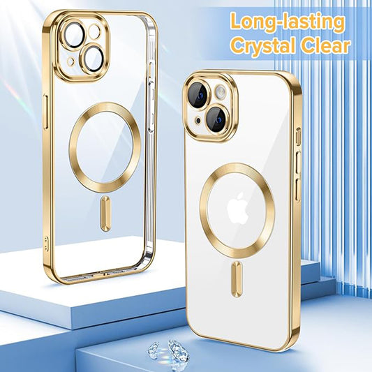 Ovitek MagSafe za Apple iPhone 13, Techsuit, Luxury Crystal, Zlata
