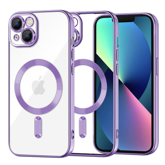 Ovitek MagSafe za Apple iPhone 13, Techsuit, Luxury Crystal, Svetlo vijoličen