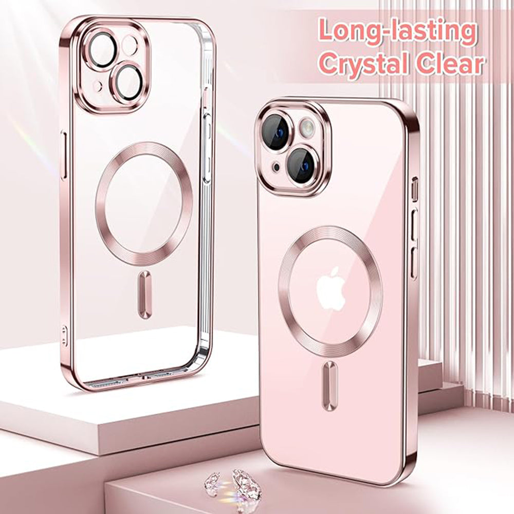 Ovitek MagSafe za Apple iPhone 13, Techsuit, Luxury Crystal, Roza