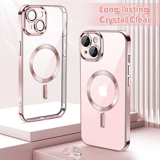 Ovitek MagSafe za Apple iPhone 13, Techsuit, Luxury Crystal, Roza