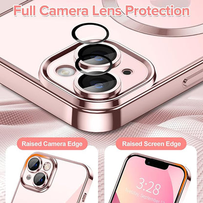 Ovitek MagSafe za Apple iPhone 13, Techsuit, Luxury Crystal, Roza