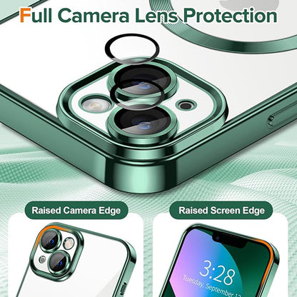 MagSafe ovitek za Apple iPhone 13, Techsuit, Luxury Crystal, Temno zelena